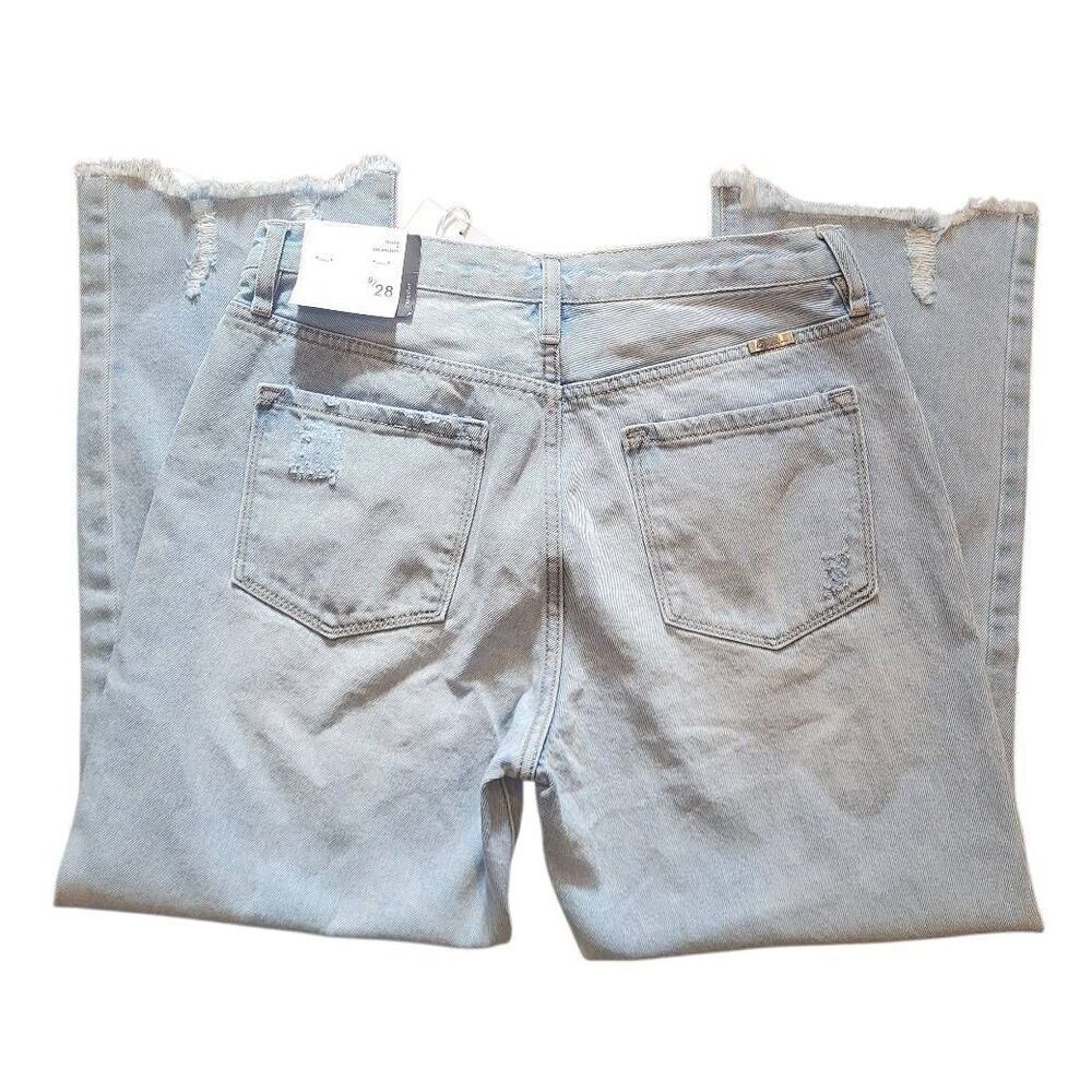 NWT Kancan Jeans Women's 30 Blue Sierra High Rise Straight Leg Distressed Crop - Picture 3 of 5